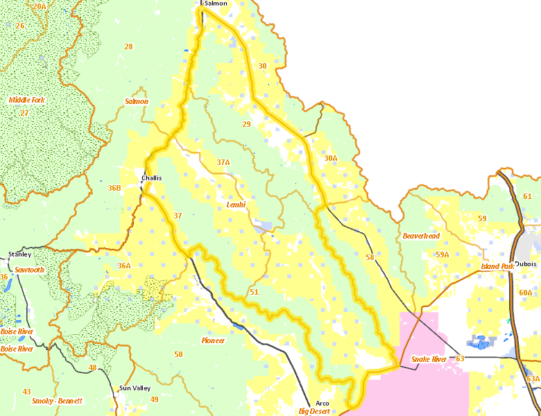 Map of Hunt Area